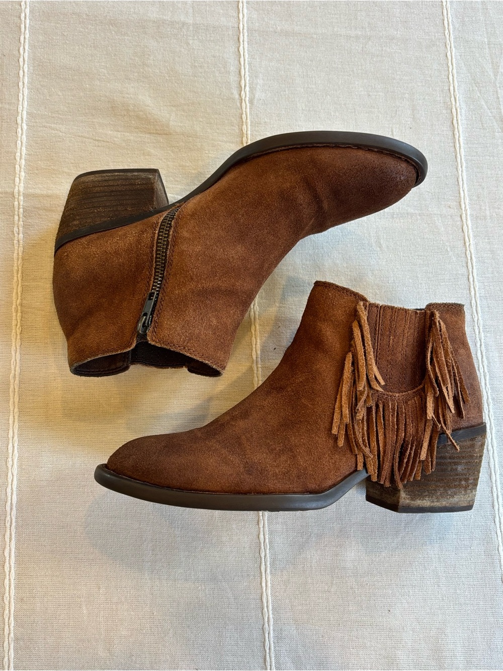 Børn‎ Danni Suede Fringe Ankle Boots Brown Sz 8.5 - Picture 4 of 8